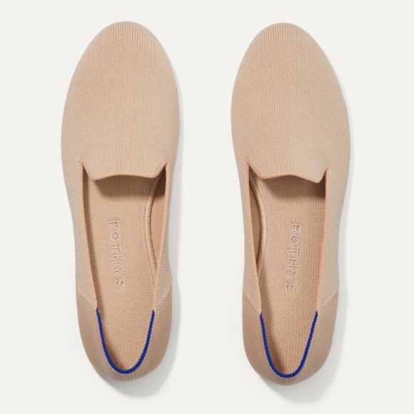 Rothy’s The Loafer Almond Toe Flats Slip on Shoes Womens 9 Ecru Sandstone Almond - Picture 1 of 11